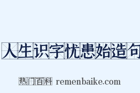 人生识字忧患始造句是什么意思的图片